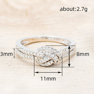 Anello a Doppio Strato Intrecciato per Donne, Elegante Gioiello da Dito alla Moda - Product Image 4
