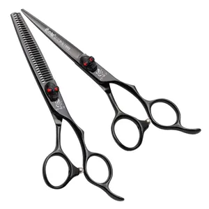 Dark ELF Skull Screw Shears 6 Inch Barber Salon Professional Hair Styling Scissors Tools