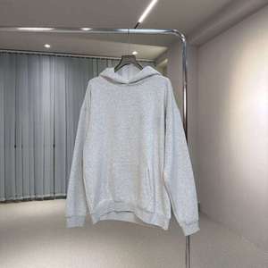 Sweat à capuche oversize en molleton E26, coupe classique, mélange de coton, épaules tombantes, patch minimaliste avec lettres, unisexe, manches longues, streetwear - Product Image 5