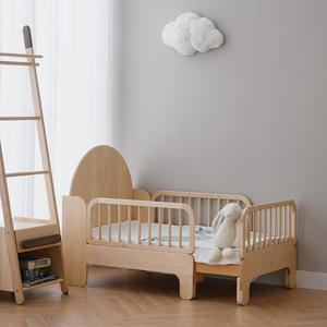 Fonte palazzo nordamericano legno di ciliegio in legno massello letto per bambini moderno estendibile letto singolo Splicing Guardrail letto - Product Image 3