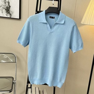 Camiseta <span class=keywords><strong>de</strong></span> punto texturizada OEM con logotipo personalizado para hombre, camiseta Polo <span class=keywords><strong>de</strong></span> punto liso con patrón ajustado <span class=keywords><strong>de</strong></span> punto <span class=keywords><strong>de</strong></span> <span class=keywords><strong>piña</strong></span> y Jacquard <span class=keywords><strong>de</strong></span> algodón - Product Image 2