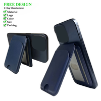 Ponsel dengan Dudukan Logam Dompet Kartu Magnetik Kulit PU Sarung Kartu Lepas Pasang Anti-magnetik