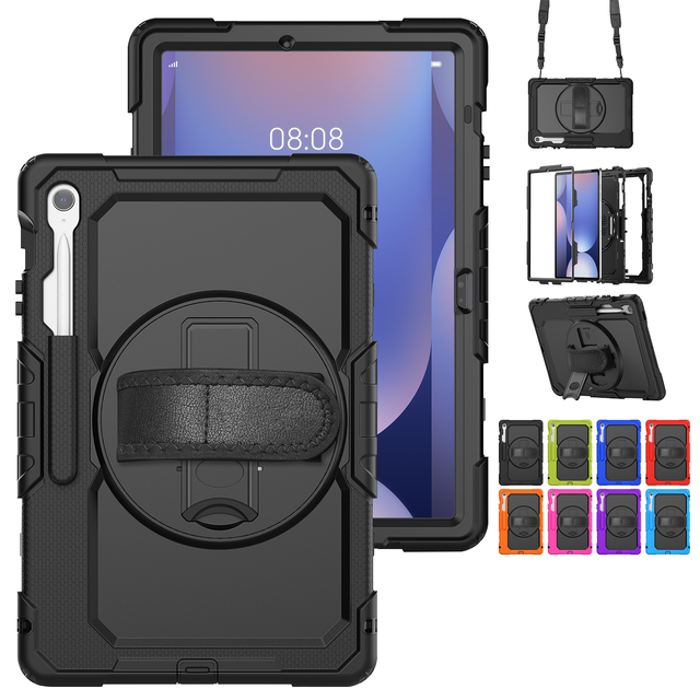 360 Rotation Hand Strap Kickstand Heavy Duty Shockproof Kids Rugged Silicone PC Tablet Case for Samsung Galaxy Tab S10 FE