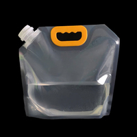 Pochette à eau en plastique transparente réutilisable sans BPA personnalisée, 5 litres, sac à eau de 1 gallon avec poignée