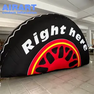 Pubblicità display esterno modello di pneumatico nero gonfiabile, palloncino gonfiabile per pneumatici giganti in vendita