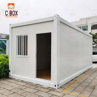 Cbox Maison en conteneur détachable préfabriquée modulaire à 2 étages avec grand bureau avec mur rideau en verre