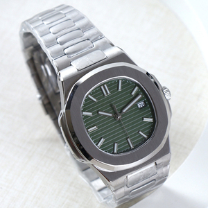 Montre personnalisée avec logo, mouvement automatique NH35, montres mécaniques pour hommes, bracelet en acier inoxydable de luxe, cadran vert NH35, étanche 3 bars - Product Image 3