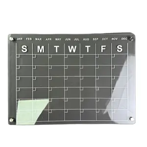 Papan hapus kering mingguan untuk kulkas akrilik magnetik kalender mingguan untuk papan catatan jelas kulkas papan jadwal perencana