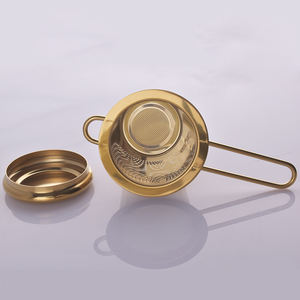 Fábrica Atacado Portátil Aço Inoxidável Chá Dourado Infusor Mini Filtro De Chá Doméstico Conjunto para Fazer Chá - Product Image 4