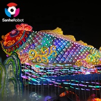 Stoff Chinesische Seiden laternen für festliche Dekorationen Fisch laternen im Freien Show für Einkaufs zentrum Chinesische Neujahrs anzeigen