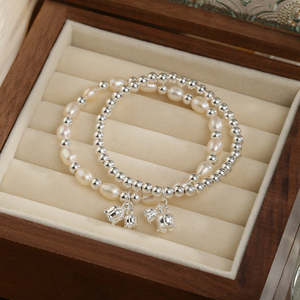 Bracelet en perles de perles naturelles WENCHI pour femmes, en argent sterling 925, blanc, élégant, bijoux pour petite amie - Product Image 2