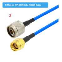 Conector RG405 N a SMA Macho Hembra, RP SMA a N de Crimpado para Cable RG405 086, Cable de Prueba de Alta Frecuencia