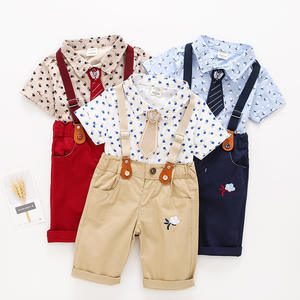 Set di bretelle camicia monopetto in cotone con fumetto personalizzato completo blu ragazzo tre colori bambini <span class=keywords><strong>1</strong></span> <span class=keywords><strong>anno</strong></span> per l'estate 200 pezzi - Product Image 1