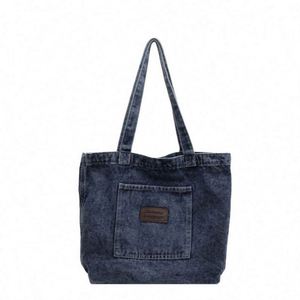 Sac fourre-tout en toile pour la vie quotidienne, grande capacité, en jean, pliable, avec logo personnalisé – Vente directe usine - Product Image 1