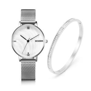 Reloj de Cuarzo de Acero Inoxidable con Diamantes de Lujo para Mujer, con Conjunto de Pulseras de Moda, Regalo para Mujer de Negocios - Product Image 3