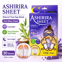 Fabriqué au Japon Nakamura Herbal Foot Rela Sheet Lavande 30 patchs naturels détoxifiants à base de sapin pour les pieds, application nocturne, fraîcheur du matin, vente en gros