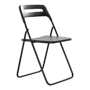 Black Metal Folding <b>Dining</b> <b>Chair</b>, Space Saving Foldable Side <b>Chair</b> for Home Restaurant Event - Product Image 1