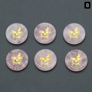 25Mm Đá Vòng Tấm Khắc <span class=keywords><strong>Skull</strong></span> Vàng Màu Tinh Thể Tự Nhiên Đá Agate Đá Khắc <span class=keywords><strong>Skull</strong></span> Cho Bàn Trang Trí Nội Thất Palm Lo Lắng Đá - Product Image 4