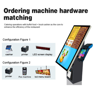 ตู้ขายตั๋วพิมพ์ลายตารางสำหรับอาหารและเครื่องดื่มแนวตั้งสีดำขนาด15.6นิ้ว - Product Image 6