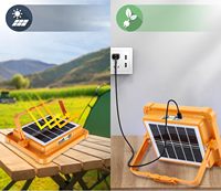 Lampe de travail solaire portable, lampe de travail d'urgence à batterie, 5 modes d'éclairage, rechargeable par USB, lampe de travail LED COB super lumineuse