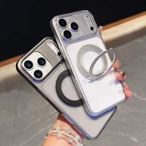 Funda protectora para iPhone 17 Pro con soporte giratorio metálico y carcasa de PC de alta transparencia, a prueba de golpes, compatible con Apple 16 y 15. - Product Image 2