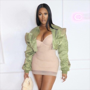 Bomber Chic da donna con corsetto Vintage a maniche lunghe giacca verde corta giacca calda antivento capispalla autunno inverno - Product Image 3