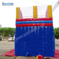 Toboggan aquatique gonflable en PVC robuste de qualité commerciale, Bostyle jaune/rouge/bleu, pour les fêtes d'enfants, les divertissements en plein air et les jardins.
