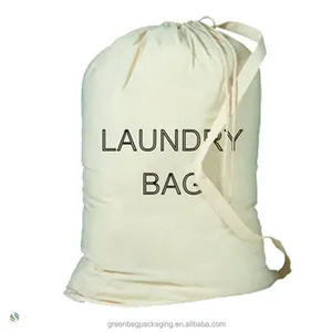 Cotton Commercial Laundry Bag Canvas Extra Large Drawstring Airline Handy Collapsable Bags Foldable Organizer Hotel Custom Logo