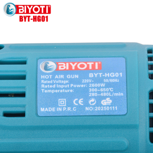 <span class=keywords><strong>Pistola</strong></span> <span class=keywords><strong>de</strong></span> Aire Caliente Eléctrica BIYOTI <span class=keywords><strong>de</strong></span> 2600W con Cable, <span class=keywords><strong>de</strong></span> Grado Industrial, para Termocontraíbles, Tuberías <span class=keywords><strong>de</strong></span> PVC, Temperatura Ajustable, 220V - Product Image 6