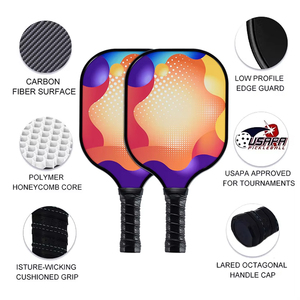 Raquette de pickleball en fibre de carbone JUNYE Pro 3k Honeycomb 16mm thermoformée, logo personnalisé OEM ODM, approuvée USAPA, vente en gros - Product Image 2