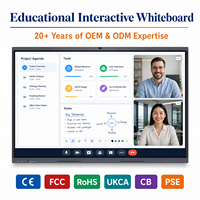Tableau blanc interactif éducatif 55/65/75/86 pouces Ultra HD 4K LED, écran plat intelligent pour l'enseignement scolaire, écran tactile 50 points