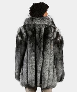 RXFurs Giaccone Bomber di Lusso Spesso Invernale Taglie Forti da <span class=keywords><strong>Uomo</strong></span> Dritto a <span class=keywords><strong>Righe</strong></span> con Collo in Pelliccia Naturale di Volpe Golden Island - Product Image 4