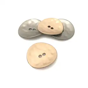 New stock shaped concave convex surface alloy hanging plating coat buttons DIY sweater buttons for clothes