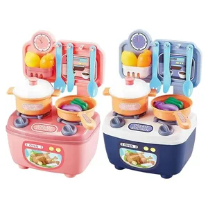 Großhandel Kunststoff Schein-Spielzeug Miniatur Simulation Gemüse Obst Esstisch Kochen Chefkoch Rollenspielzeug Küche-Satz für Kinder