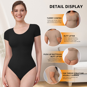 OEM Shapewear áo tắm đầy đủ cơ thể Shapewear Vuông Cổ SExy backless hip-Nâng cơ thể liền mạch Shaper Corset thong Shapewear - Product Image 4