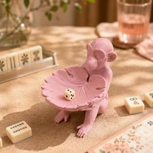 Vassoio per Dadi Mahjong Monkey Leaf – Accessorio per Serate di Gioco Stampato in 3D - Product Image 1