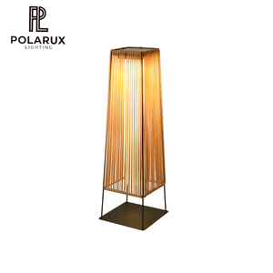 Lampe <span class=keywords><strong>de</strong></span> sol extérieure moderne en métal et plastique tressé, applique murale pour villa, jardin, patio, éclairage minimaliste <span class=keywords><strong>de</strong></span> style architectural en rotin - Product Image 1