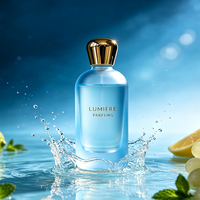 Flacon de parfum en verre de luxe rose vif 100 ml avec pompe et nouveau couvercle – Design tendance et personnalisable