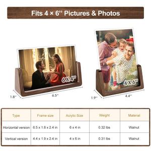 U Shaped Solid Wood Photo <b>Frame</b> Rectangular Tabletop Home Decor Living Room Bedroom Study Entryway - Product Image 4