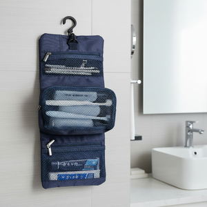 Borsa <span class=keywords><strong>da</strong></span> Toilette Compatta Oxford Resistente, Arrotolabile, con Pochette Cosmetica Staccabile, <span class=keywords><strong>Organizer</strong></span> <span class=keywords><strong>da</strong></span> Viaggio per <span class=keywords><strong>Trucchi</strong></span> e Articoli <span class=keywords><strong>da</strong></span> Toilette - Product Image 5