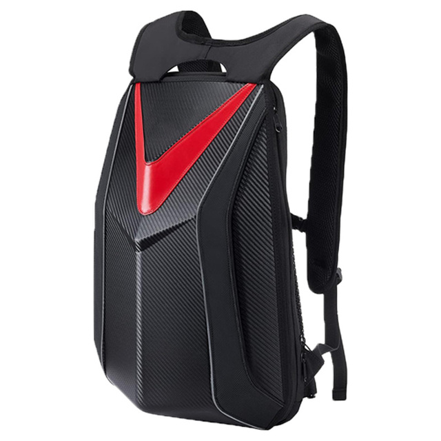 Hard Shell Motorcycle Backpack Waterproof Lightweight Wind Resistance Aerodynamic Design Thickened Anti-Collapse Polyester