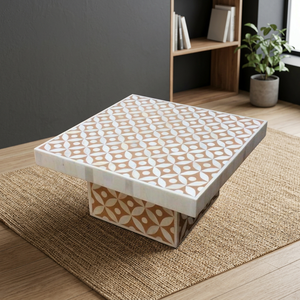 Soporte para Pastel Decorativo Cuadrado con Incrustaciones de Hueso, Ecológico, Resistente al Calor, Apto para Lavavajillas, en Rojo y Azul, Estilo Indio, para Bodas y Fiestas - Product Image 1