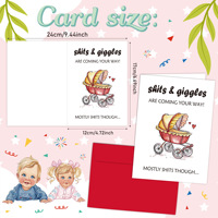 Cartes de vœux premium pour nouveau-nés avec enveloppe, Joyeux anniversaire 2026, Carte en papier pour baby shower et félicitations