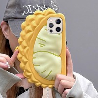 Coque de téléphone créative en silicone souple antichoc avec design 3D de durian pour la série iPhone