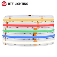 Bande lumineuse LED BTF-Lighting FCOB COB RGBW 5 broches 12 mm DC12V 24V 896 LED Flexible FOB COB RGBWW