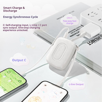 Batterie externe magnétique sans fil mini 10000 mAh avec câble intégré, charge rapide sans fil 15W, charge rapide filaire 20W, batterie externe portable