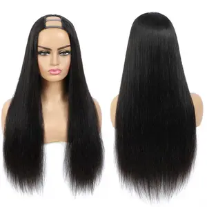 Human Hair Wigs Women Kinky Curly Upgrade U Part Wig Glueless Full Head Clip in Half U V Part Shape Wig Remy for Black Long
