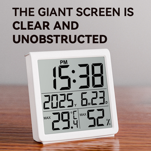 अनुकूलित बड़े इनडोर/आउटडोर एब्स डिजिटल एलसीडी हाइग्रोमीटर घर रसोई तापमान आर्द्रता के लिए प्लास्टिक थर्मामीटर - Product Image 3