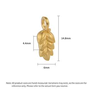 2025 Newly designed wheat ear shape 24K solid Gold micro-hard gold luxury pendant jewelry accessories - Product Image 3