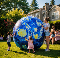 Lune gonflable personnalisée style Van Gogh pour la décoration de festivals, les activités de vacances, les publicités commerciales